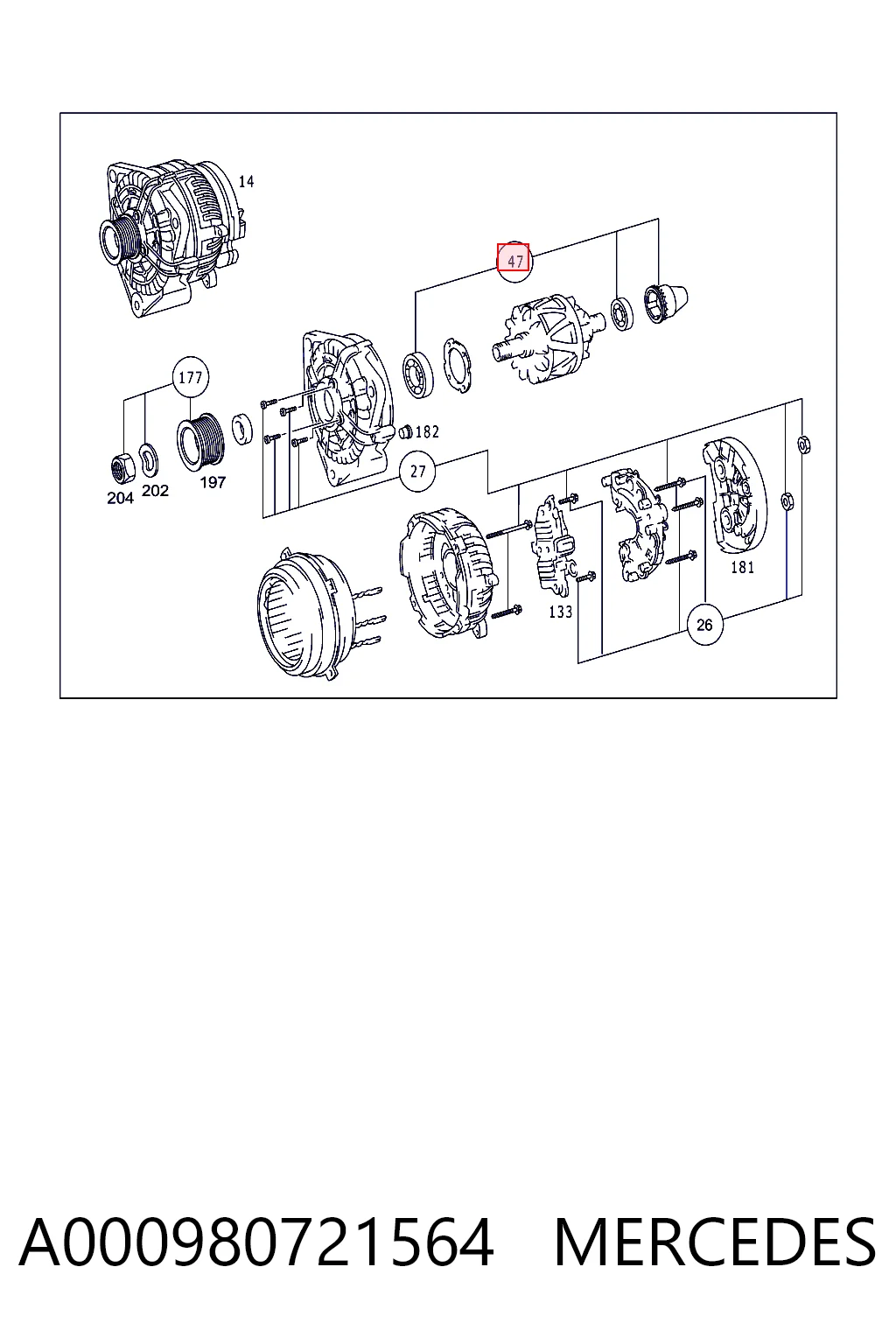 Łożysko alternatora do Mercedes Benz Truck Vario  667