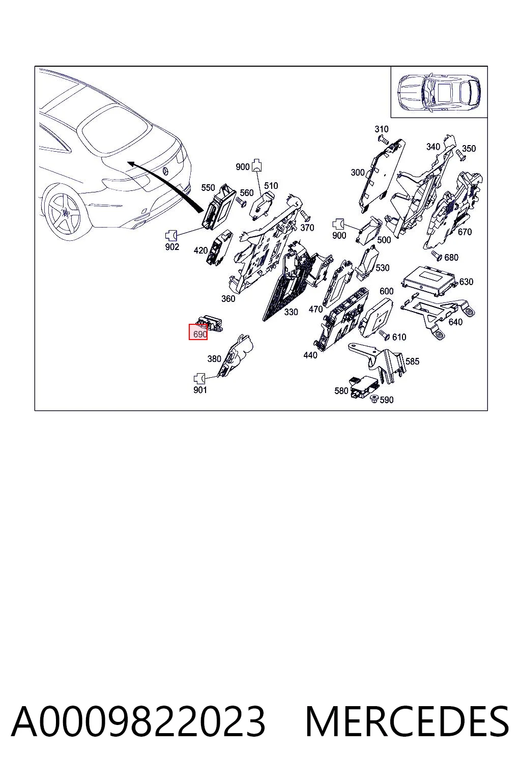A0009822023 Mercedes Przekaźnik kontroli ładowania akumulatora
