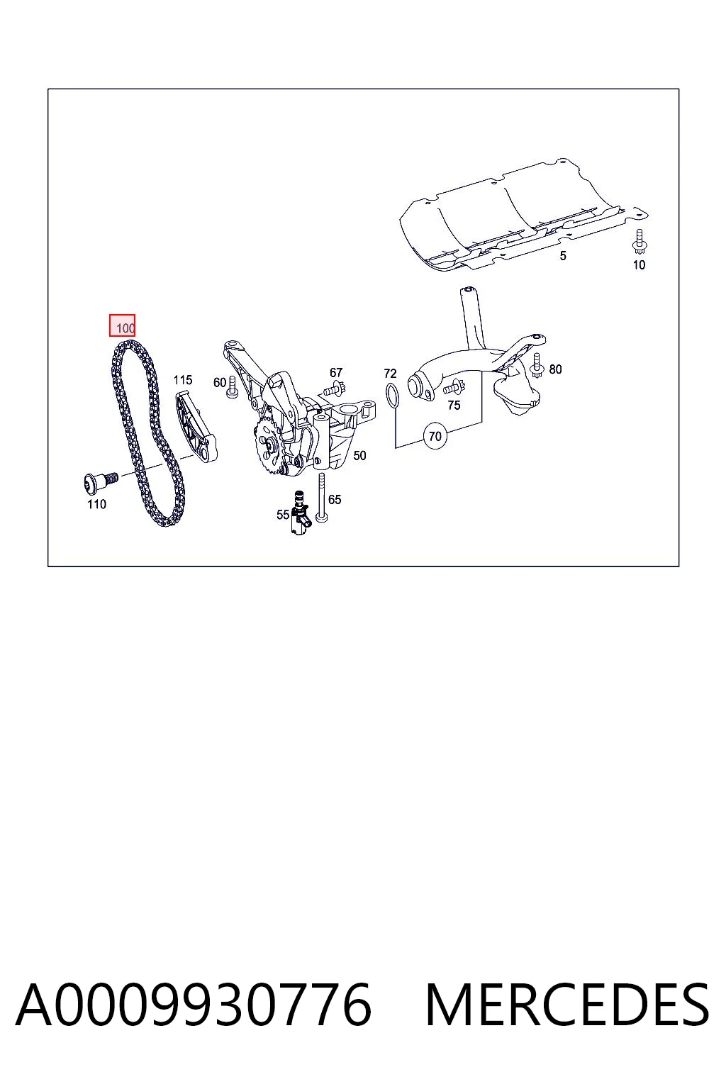 A0009930776 Mercedes Łańcuch pompy oleju