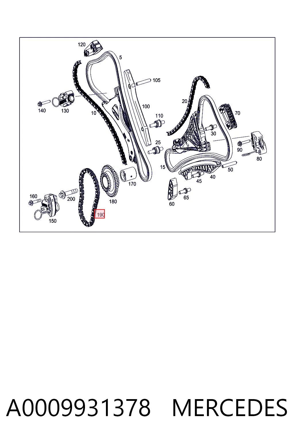 A0009931378 Mercedes Łańcuch pompy oleju