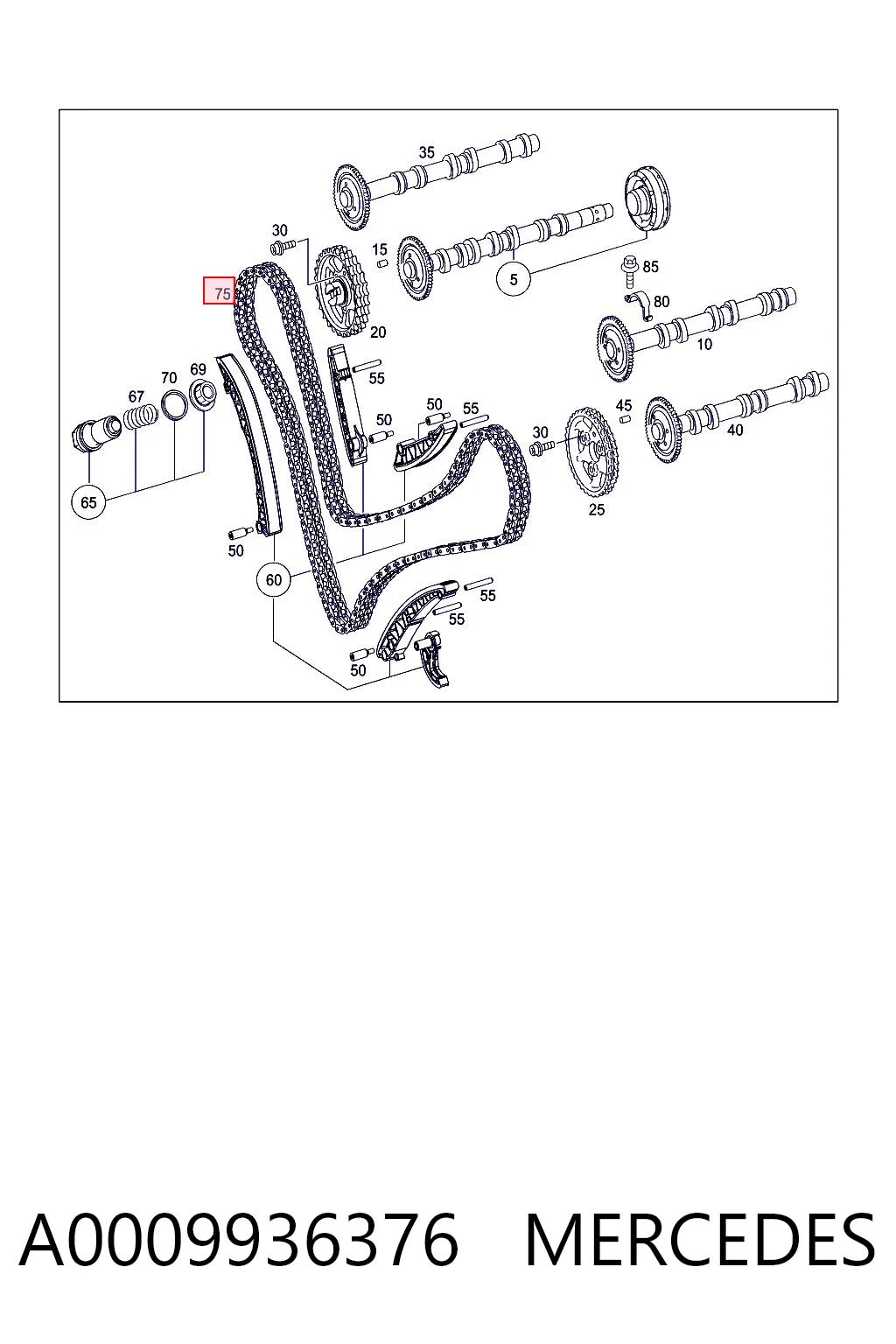 A0009936376 Mercedes Łańcuch rozrządu