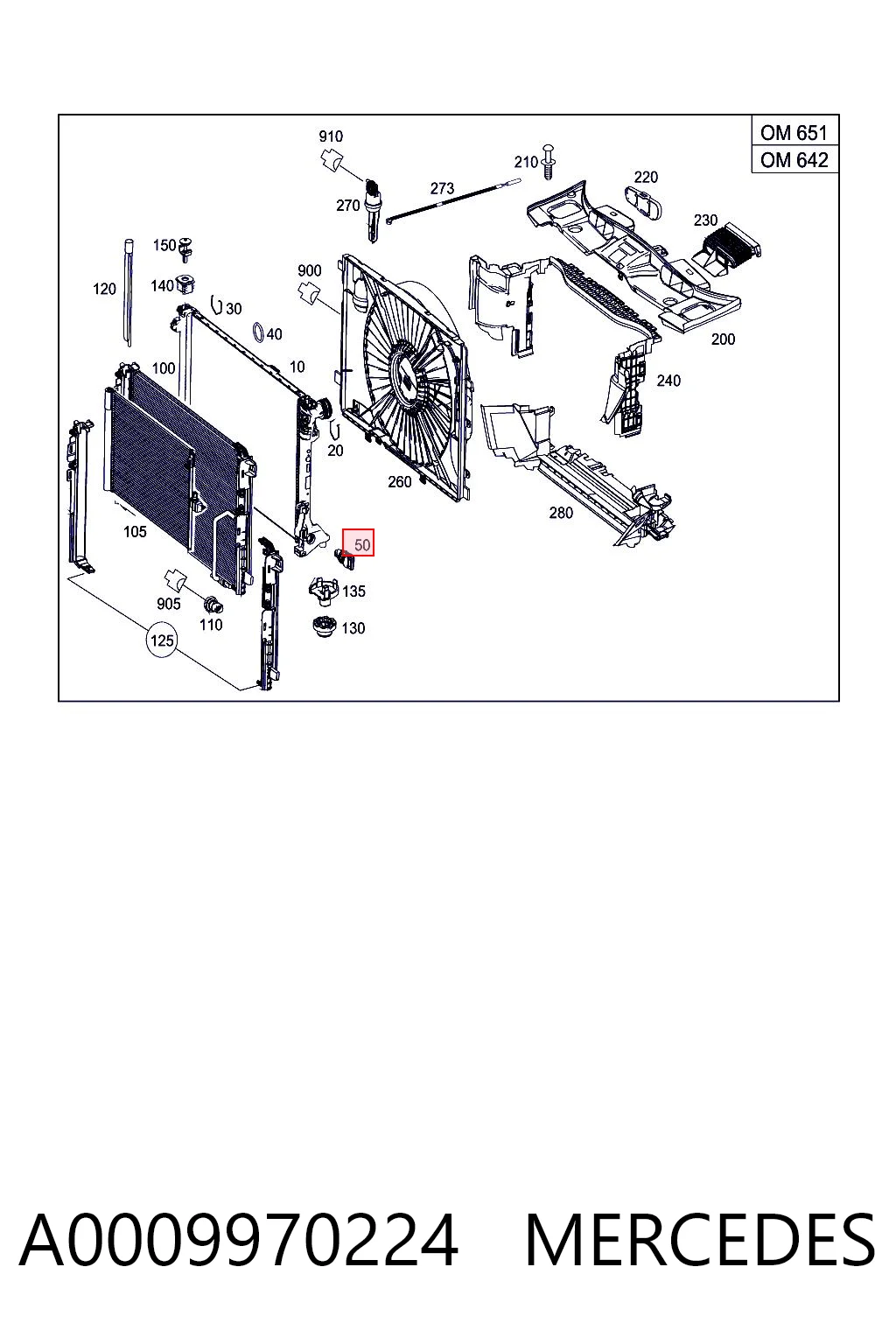 A0009970224 Mercedes Pokrywa (korek) chłodnicy