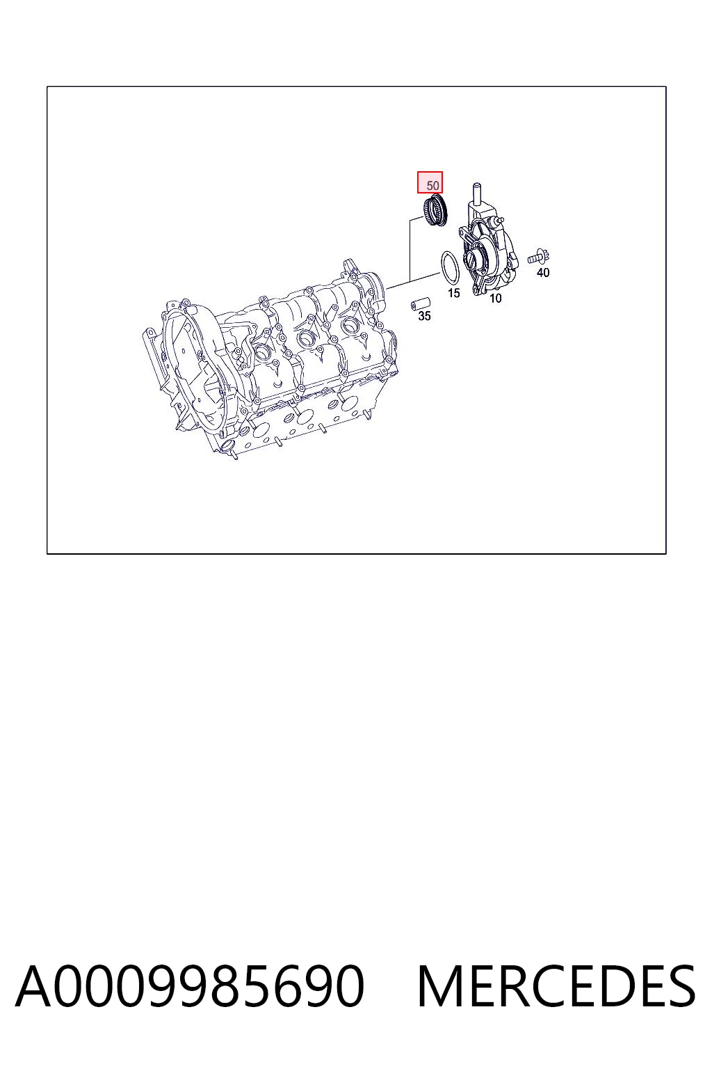 A0009985690 Mercedes Zatyczka otworu głowicy bloku silnika ssącego pompy próżniowej