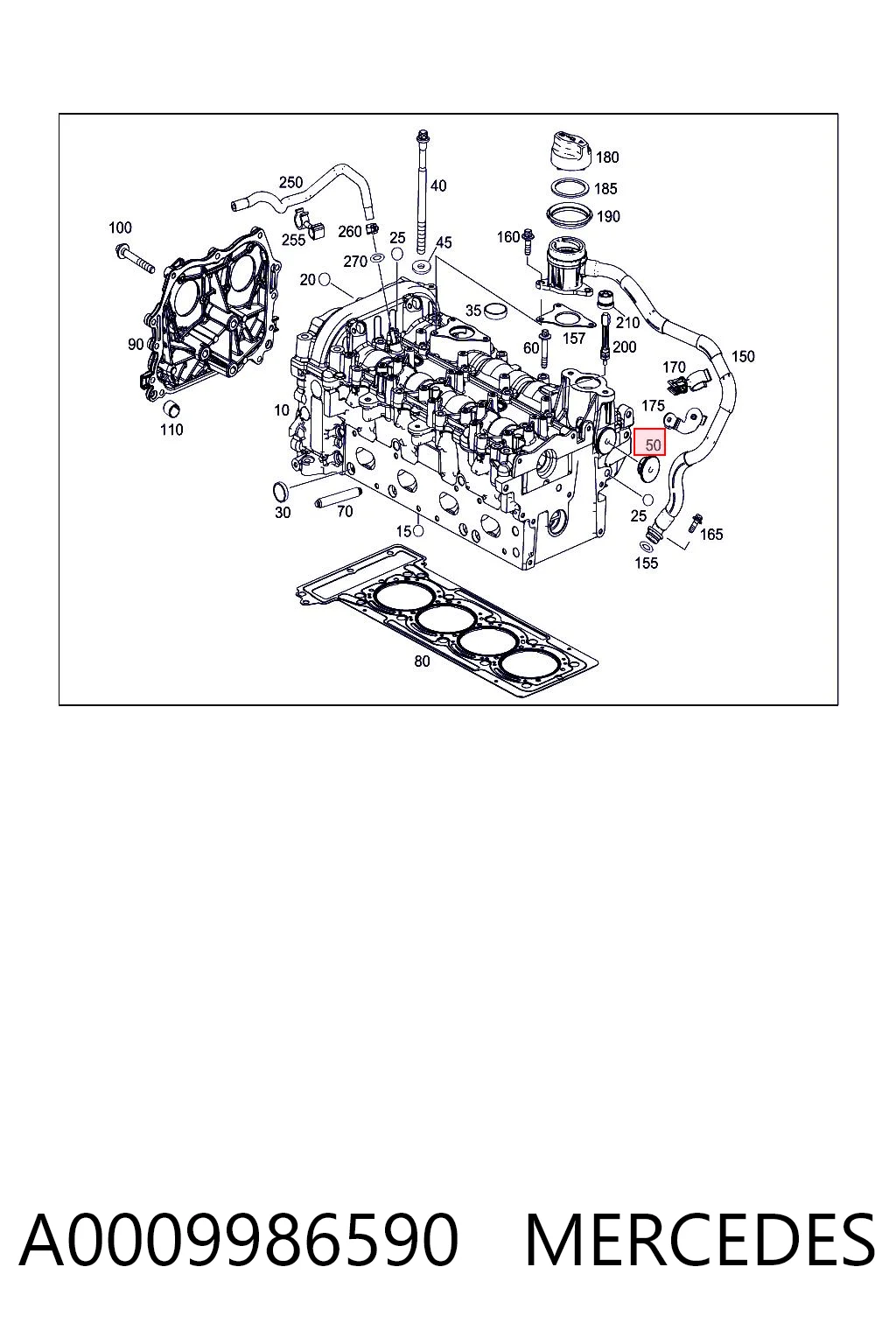 A0009986590 Mercedes Korek-przepustka rozrządu