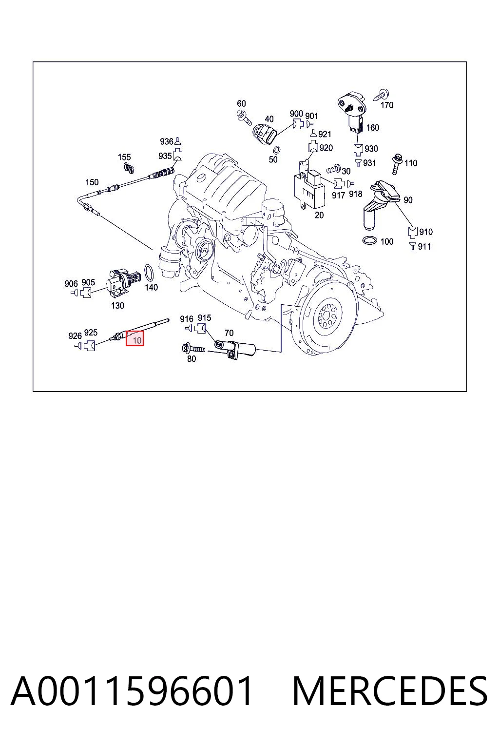 A0011596601 Mercedes Świeca żarowa