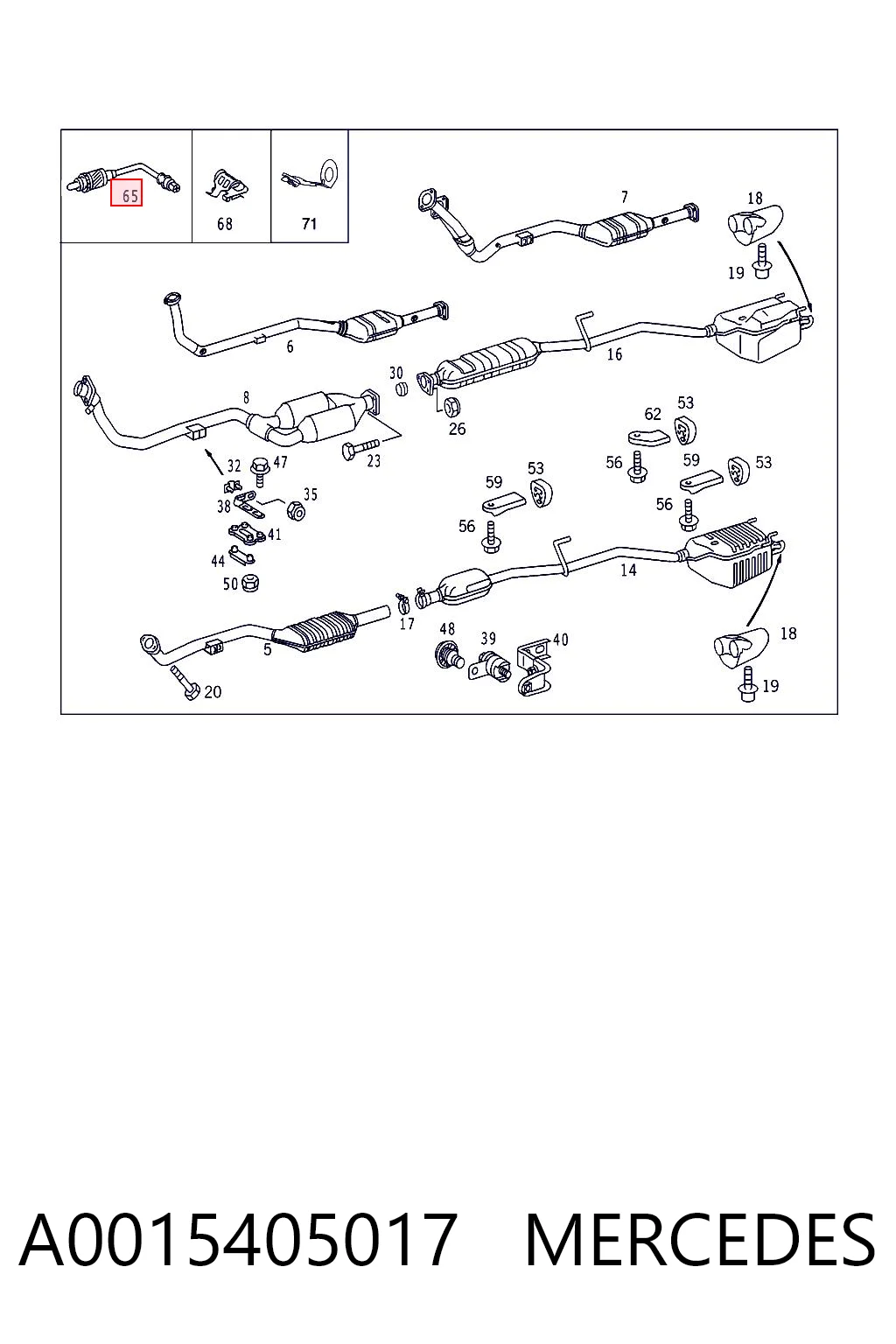 A0015405017 Mercedes Sonda lambda, czujnik tlenu