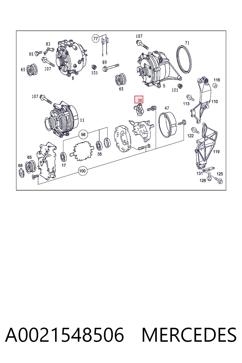 A0021548506 Mercedes Regulator alternatora (przekaźnik ładowania)