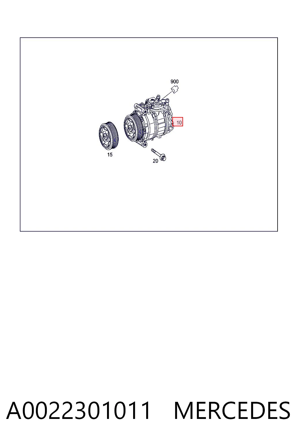 A0022301011 Mercedes Sprężarka klimatyzacji