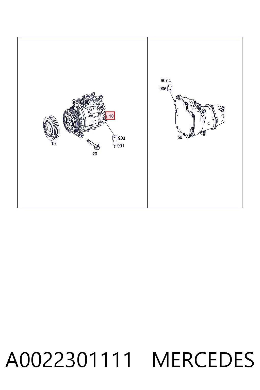 A0022301111 Mercedes Sprężarka klimatyzacji
