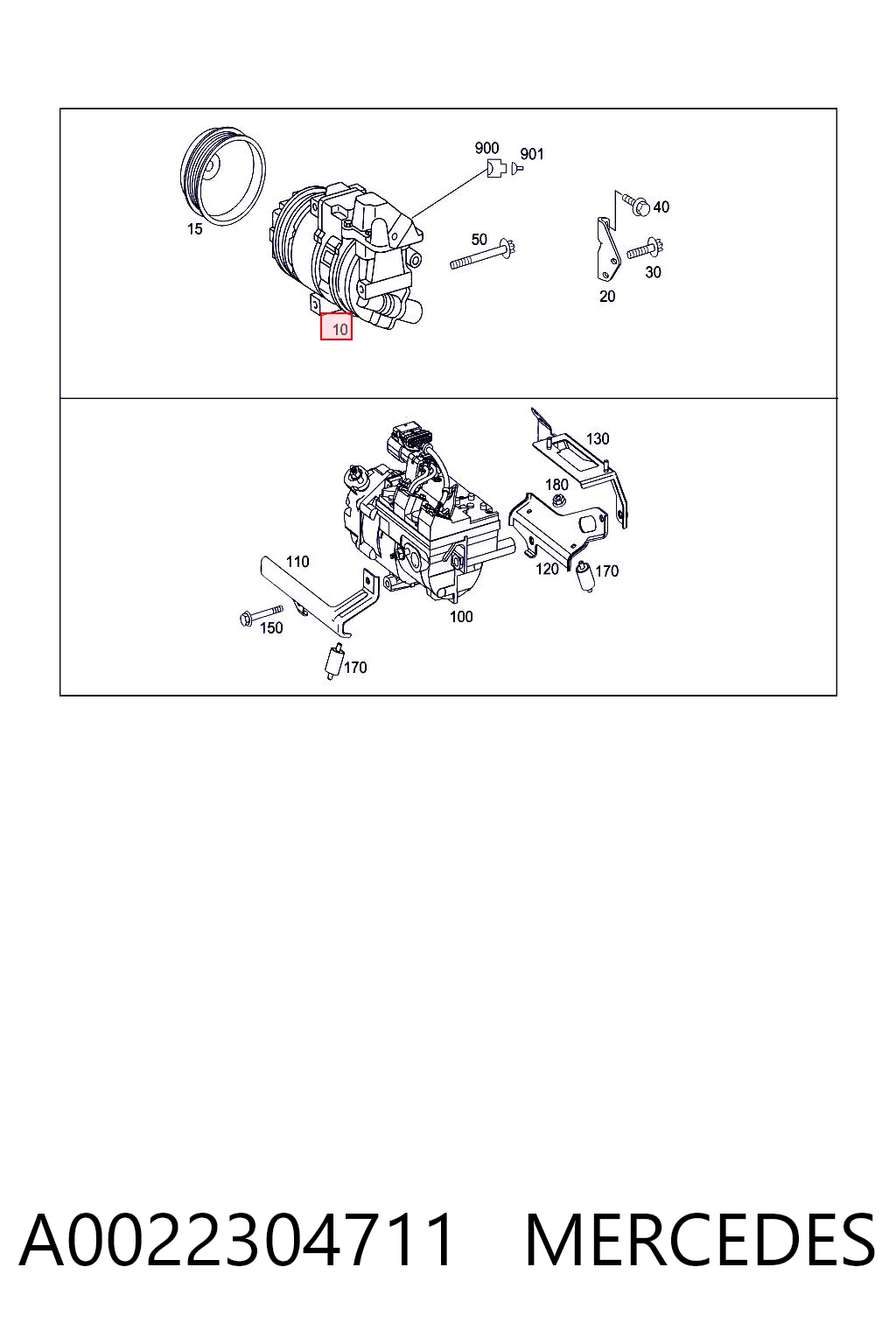 A0022304711 Mercedes Sprężarka klimatyzacji