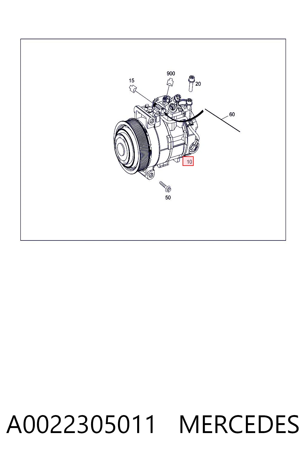 A0022305011 Mercedes Sprężarka klimatyzacji