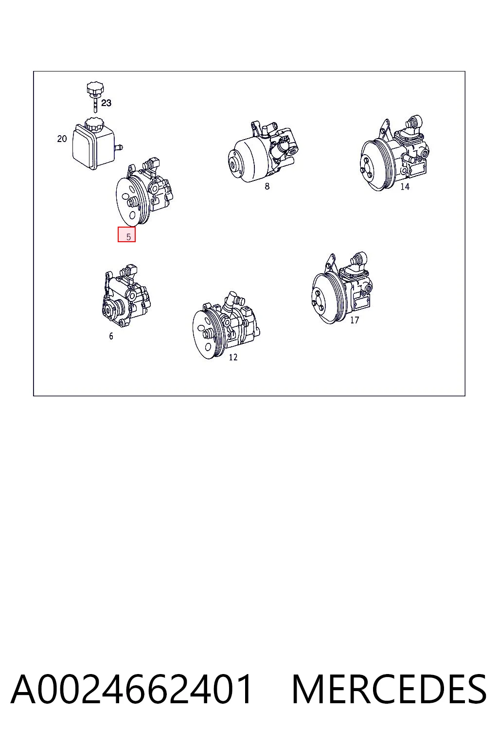 A0024662401 Mercedes Pompa wspomagania hydraulicznego kierownicy