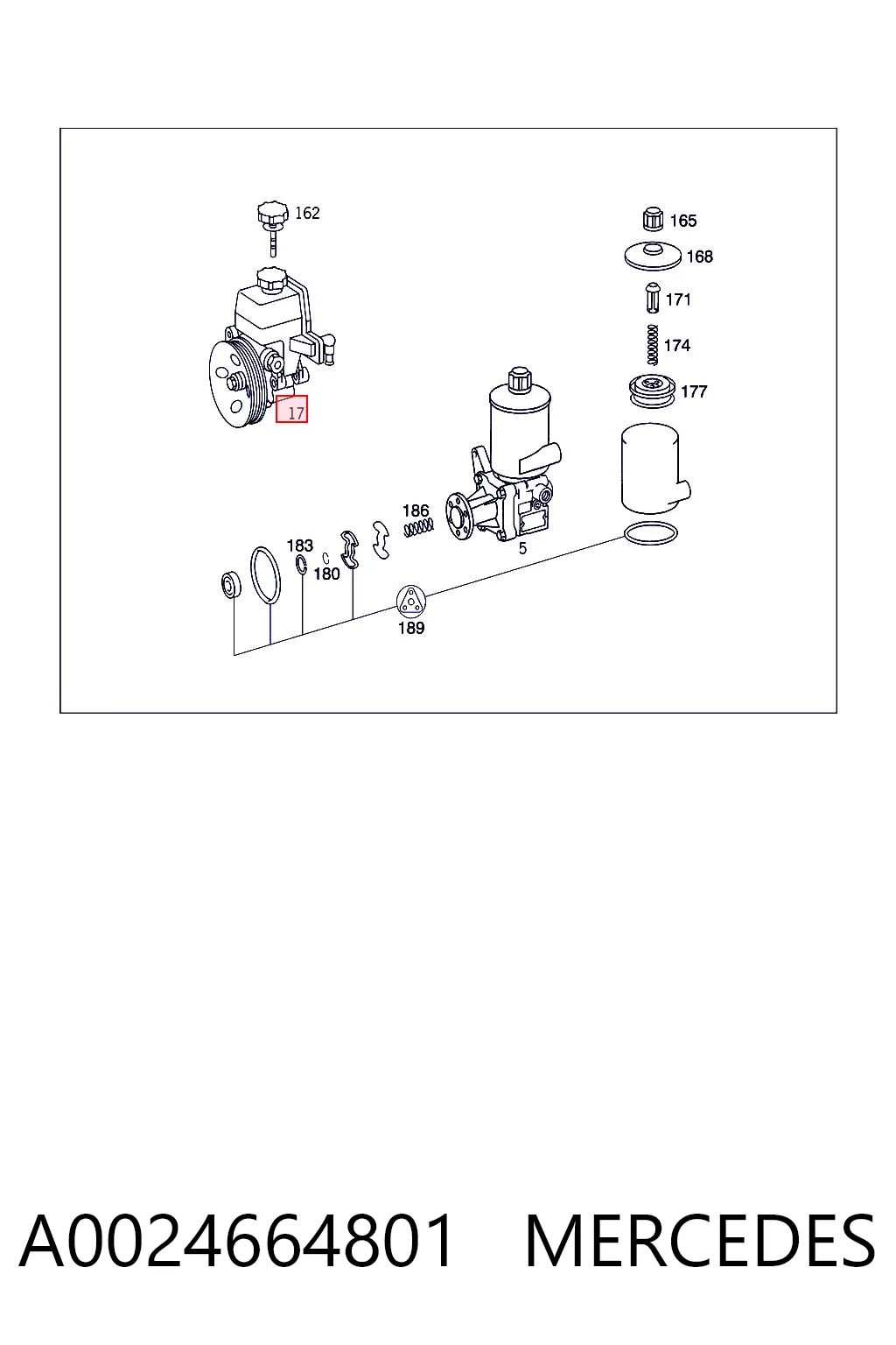 A0024664801 Mercedes Pompa wspomagania hydraulicznego kierownicy