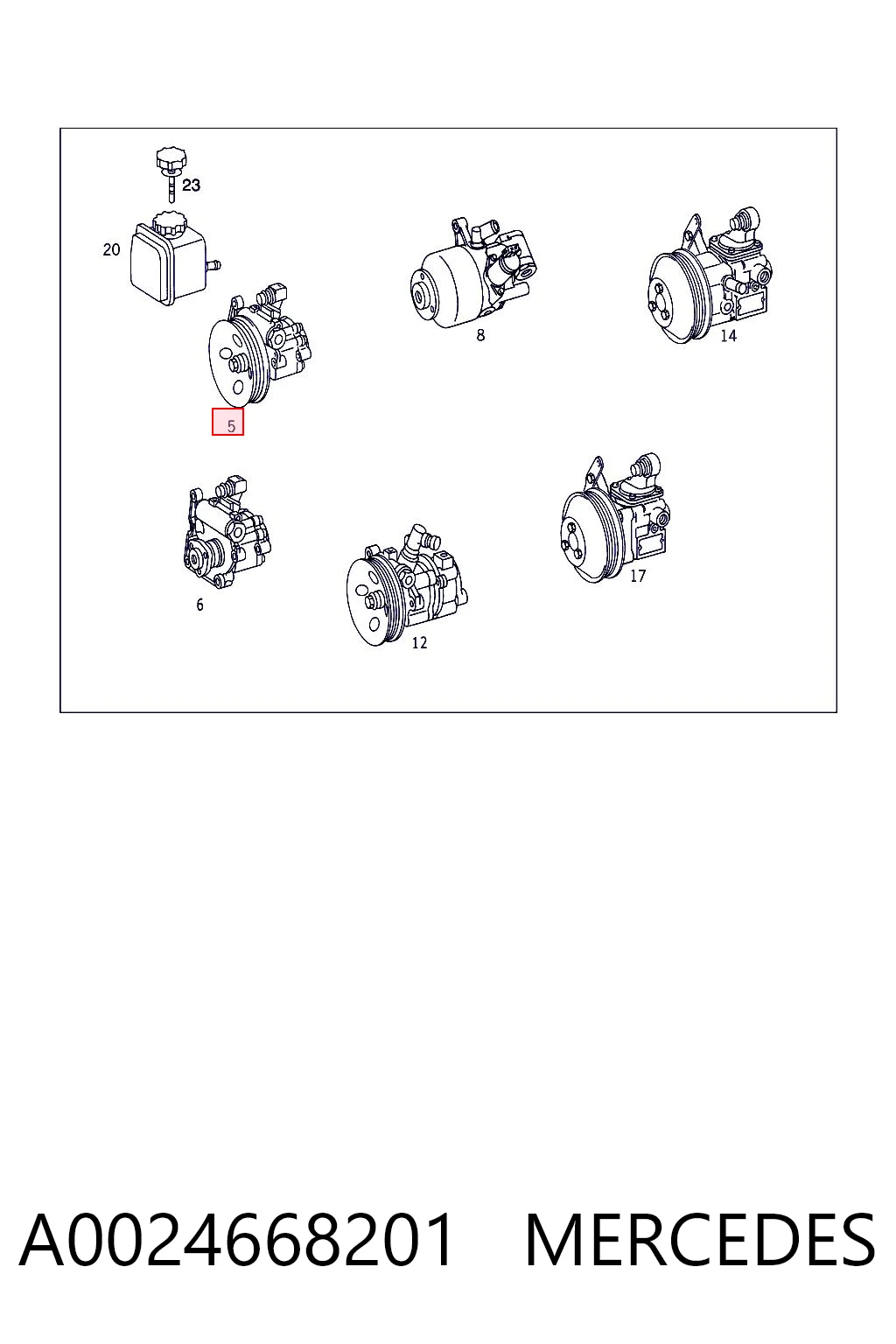 A0024668201 Mercedes Pompa wspomagania hydraulicznego kierownicy