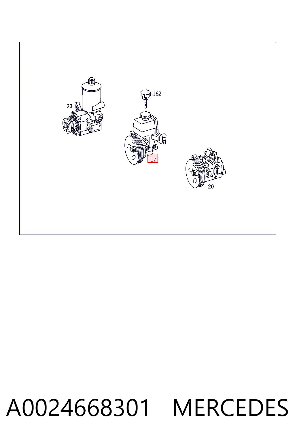 A0024668301 Mercedes Pompa wspomagania hydraulicznego kierownicy
