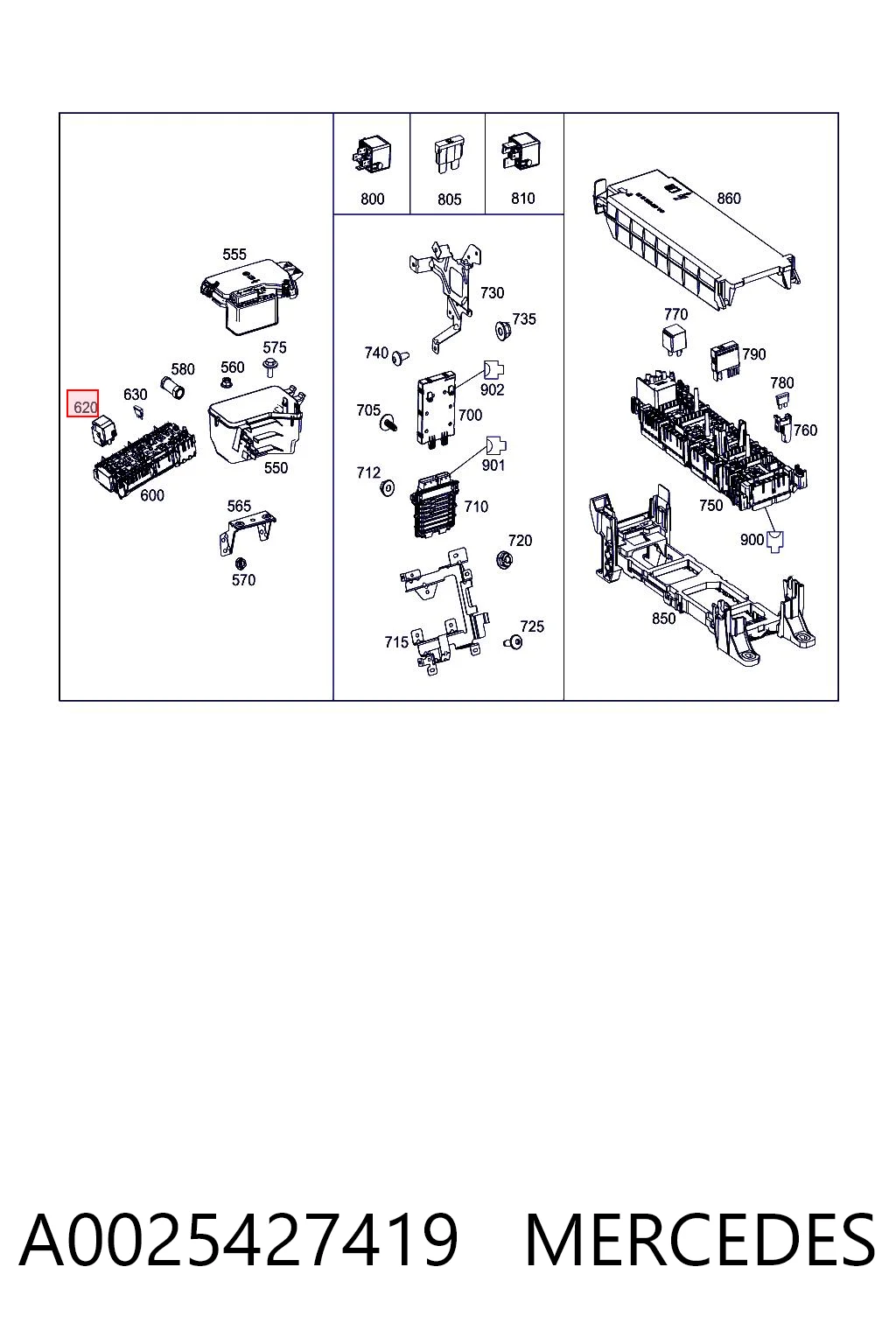 A0025427419 Mercedes Elektryczne przekaźnik wielofunkcyjne