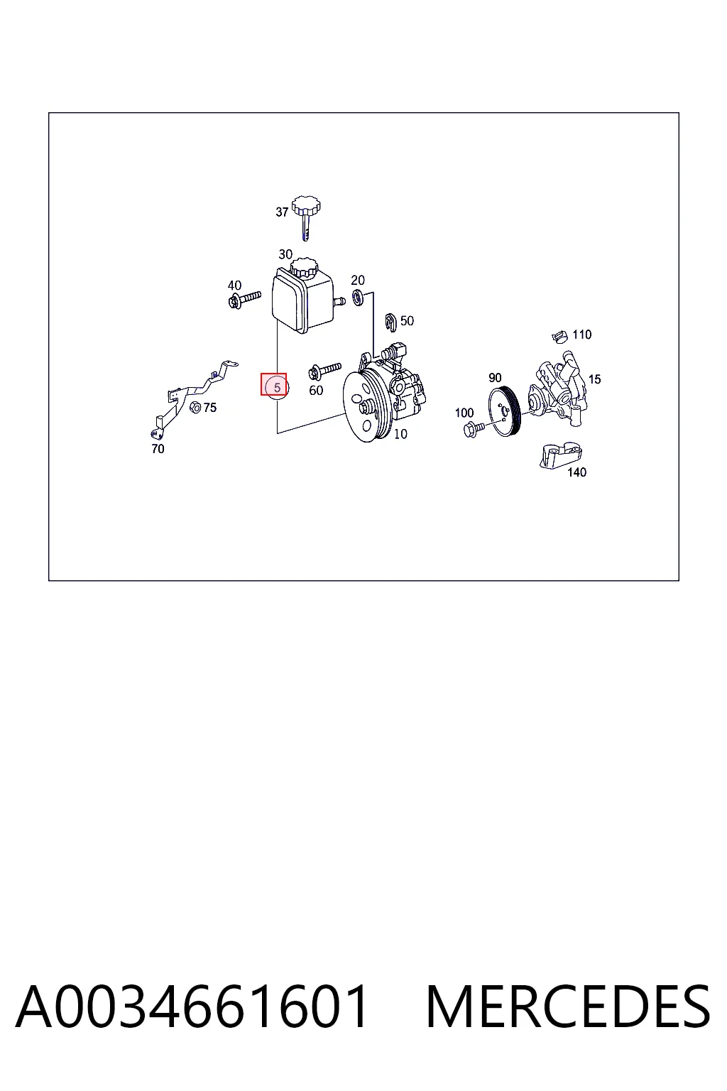 A0034661601 Mercedes Pompa wspomagania hydraulicznego kierownicy