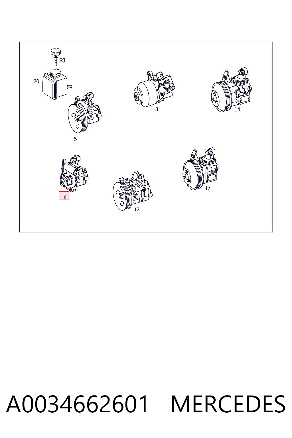 A0034662601 Mercedes Pompa wspomagania hydraulicznego kierownicy