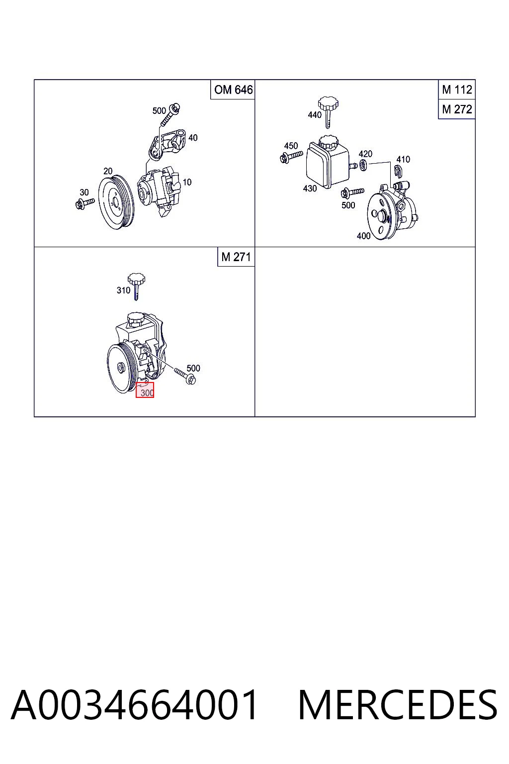 A0034664001 Mercedes Pompa wspomagania hydraulicznego kierownicy
