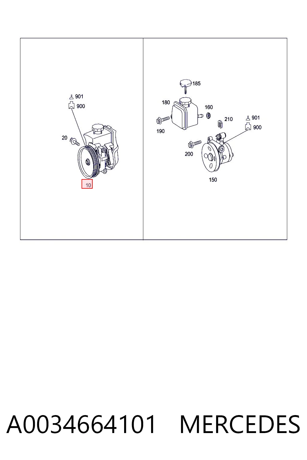 A0034664101 Mercedes Pompa wspomagania hydraulicznego kierownicy
