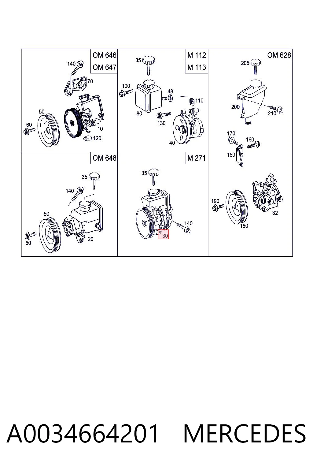 A0034664201 Mercedes Pompa wspomagania hydraulicznego kierownicy