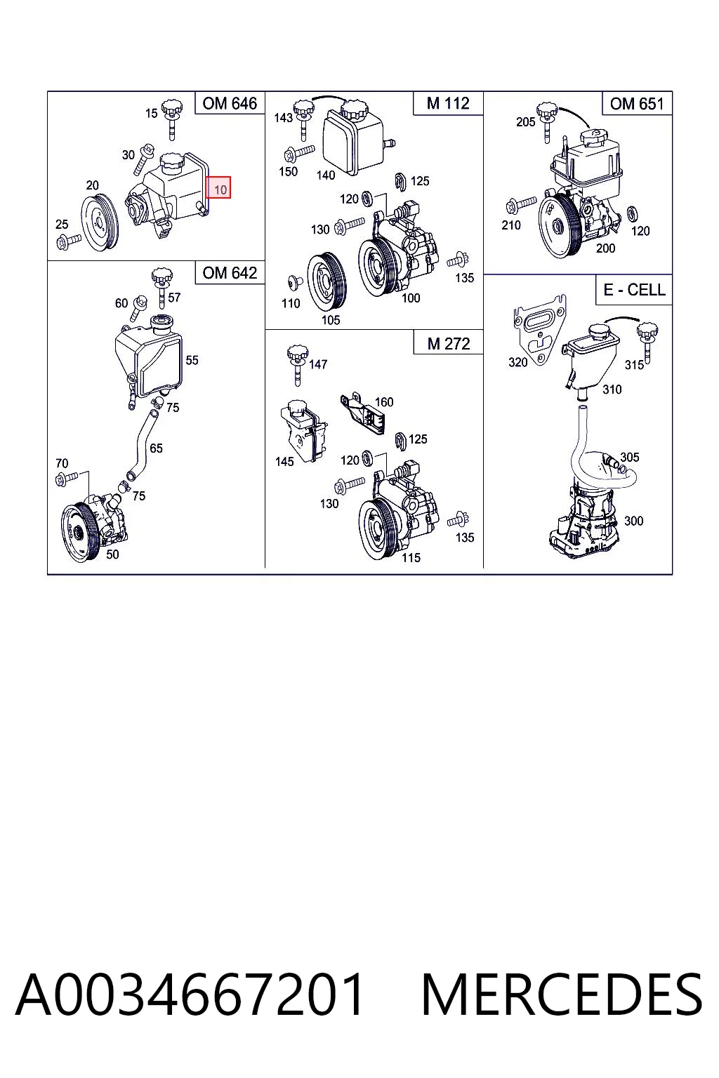 A0034667201 Mercedes Pompa wspomagania hydraulicznego kierownicy