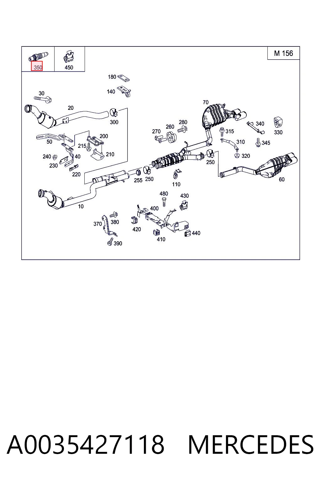 A0035427118 Mercedes Sonda lambda czujnik tlenu przed katalizatorem