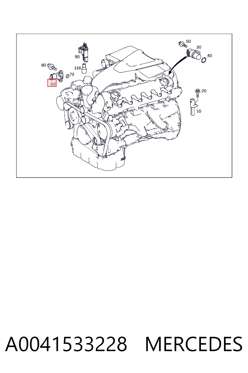A0041533228 Mercedes Czujnik ciśnienia w kolektorze ssącym, MAP