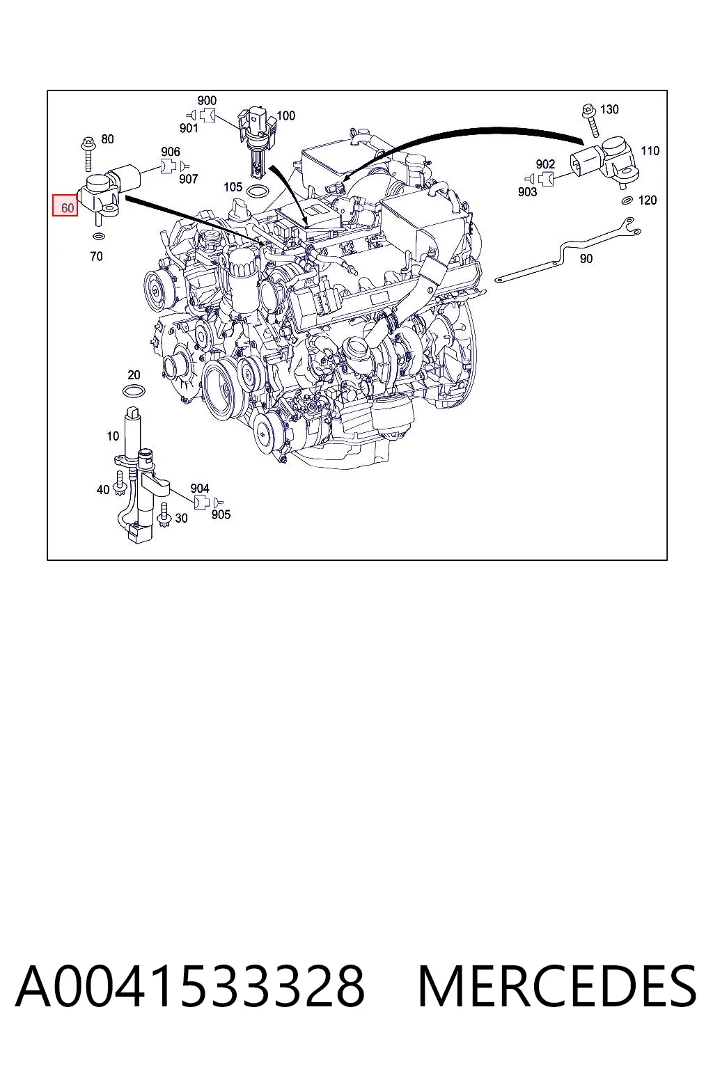 A0041533328 Mercedes Czujnik ciśnienia doładowania (powietrza w turbinę)