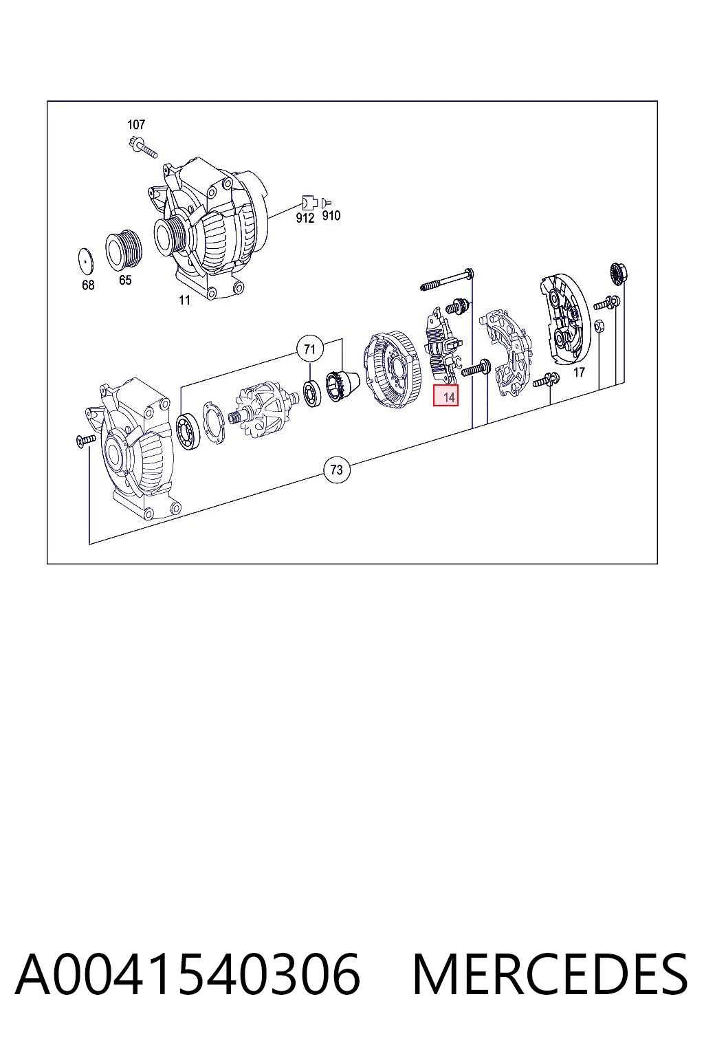 A0041540306 Mercedes Regulator alternatora (przekaźnik ładowania)