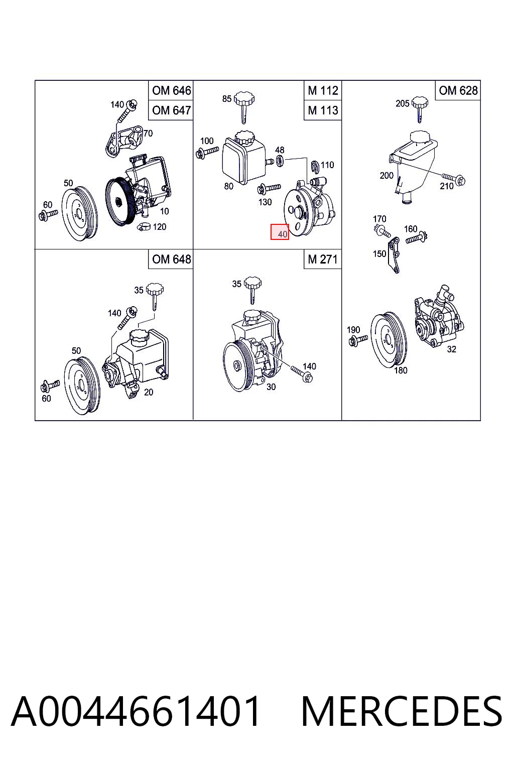 A0044661401 Mercedes Pompa wspomagania hydraulicznego kierownicy