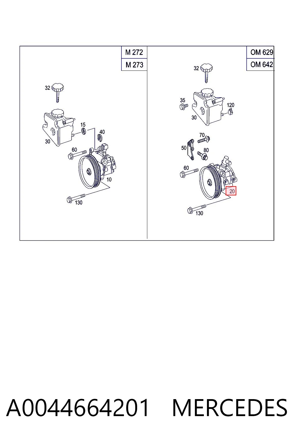 A0044664201 Mercedes Pompa wspomagania hydraulicznego kierownicy