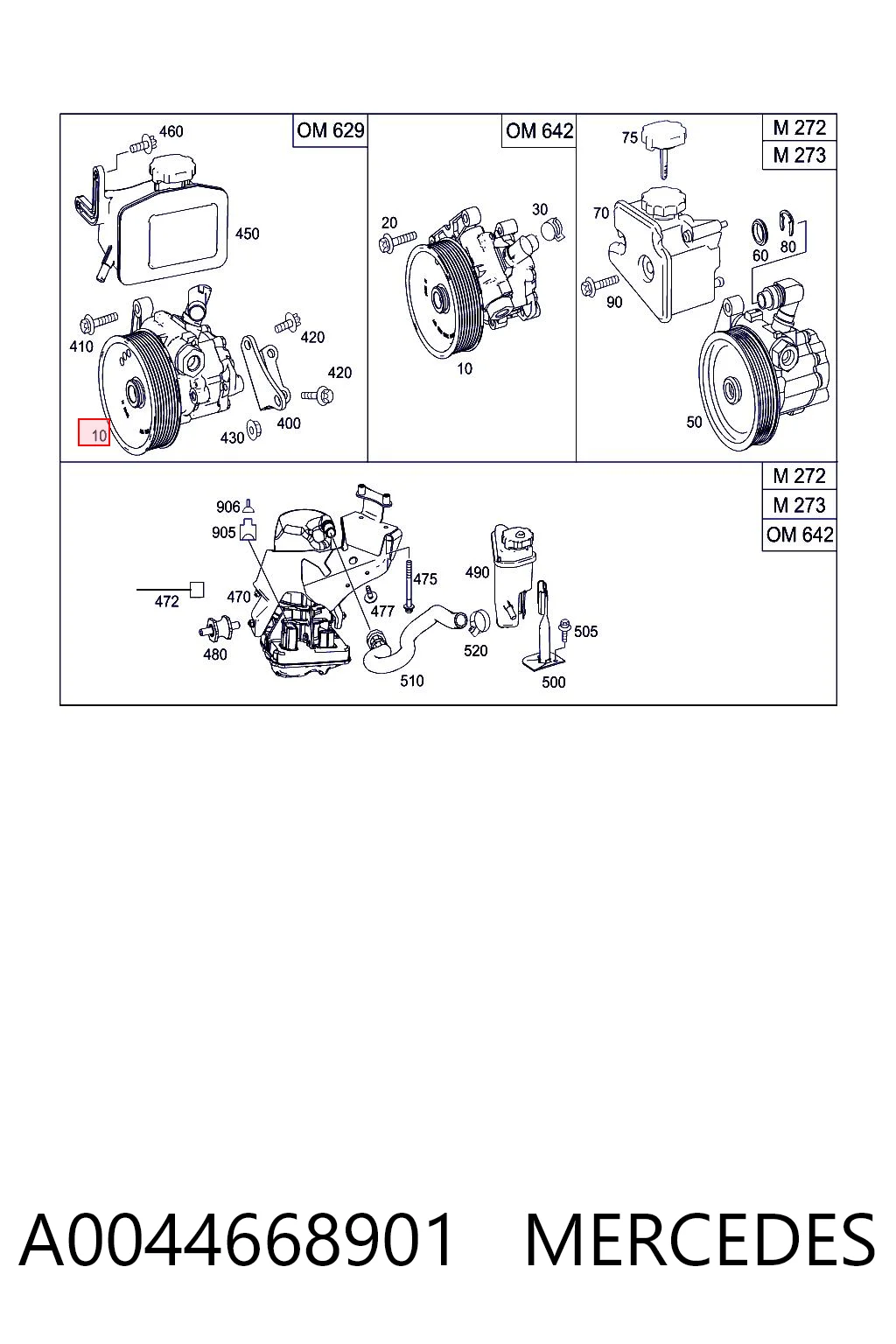 A0044668901 Mercedes Pompa wspomagania hydraulicznego kierownicy