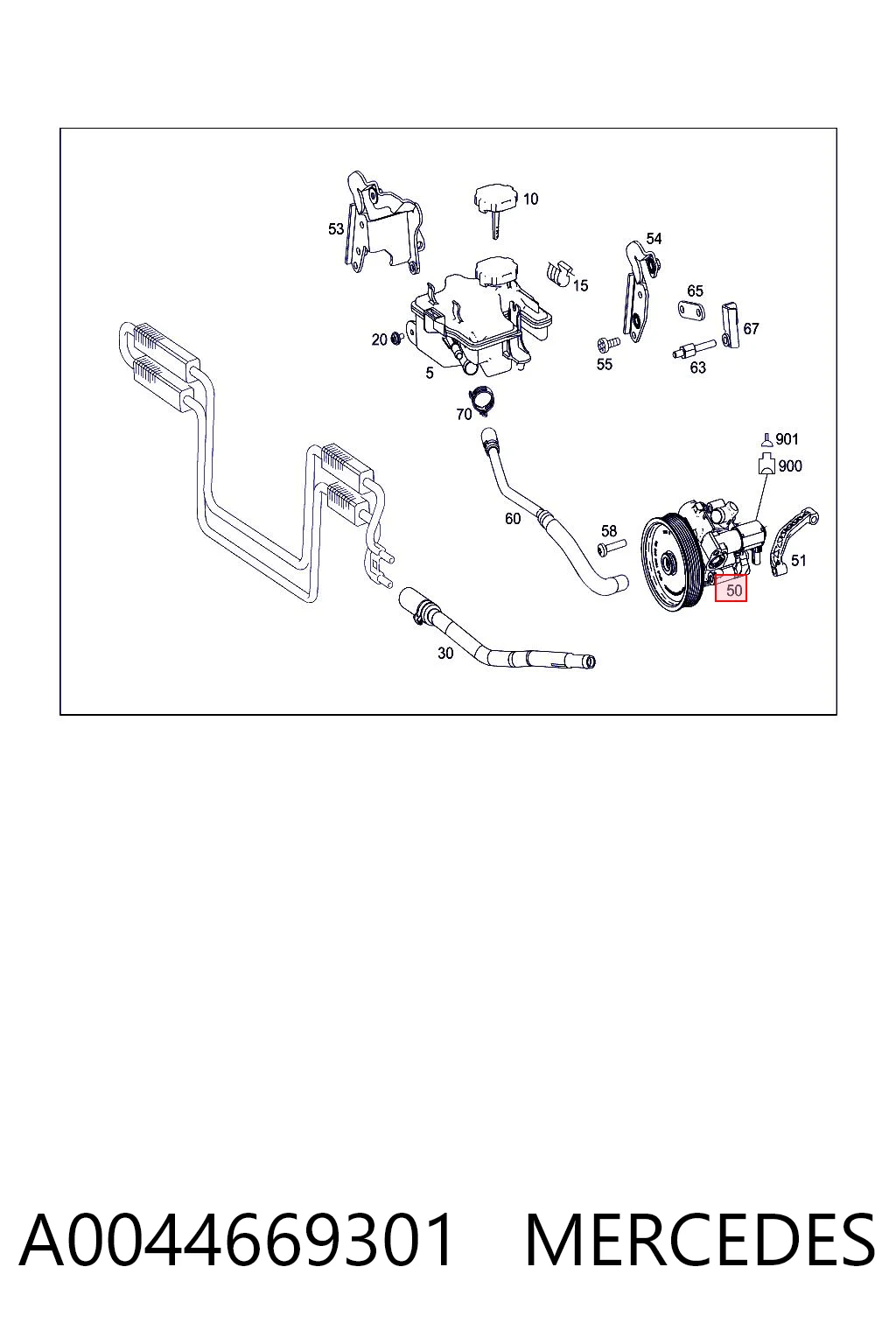 A0044669301 Mercedes Pompa wspomagania hydraulicznego kierownicy