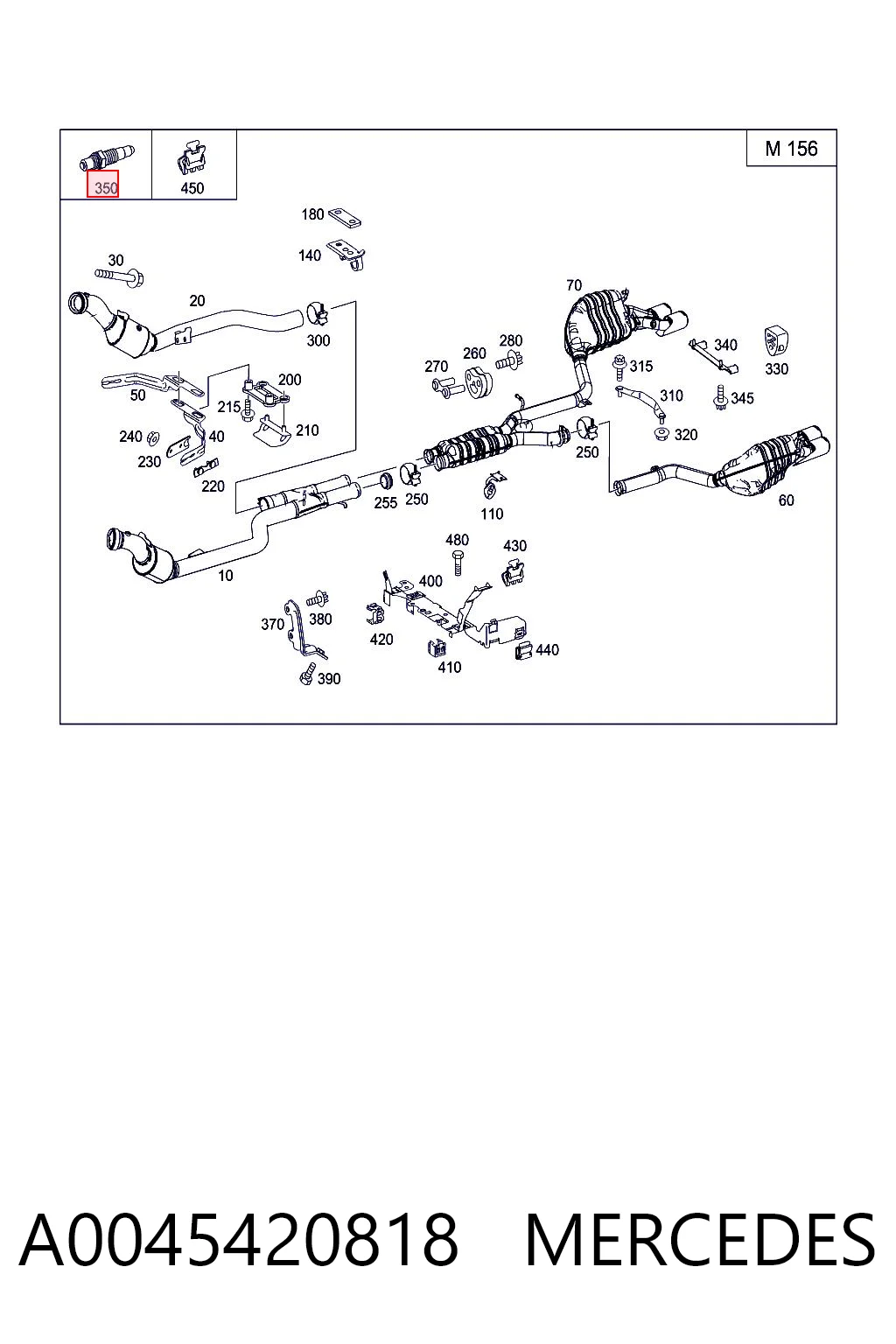 A0045420818 Mercedes Sonda lambda czujnik tlenu po katalizatorze lewy