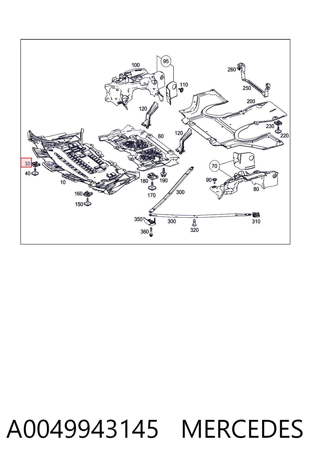 A0049943145 Mercedes Nakrętka podkręcana pod śrubę samowiercącą