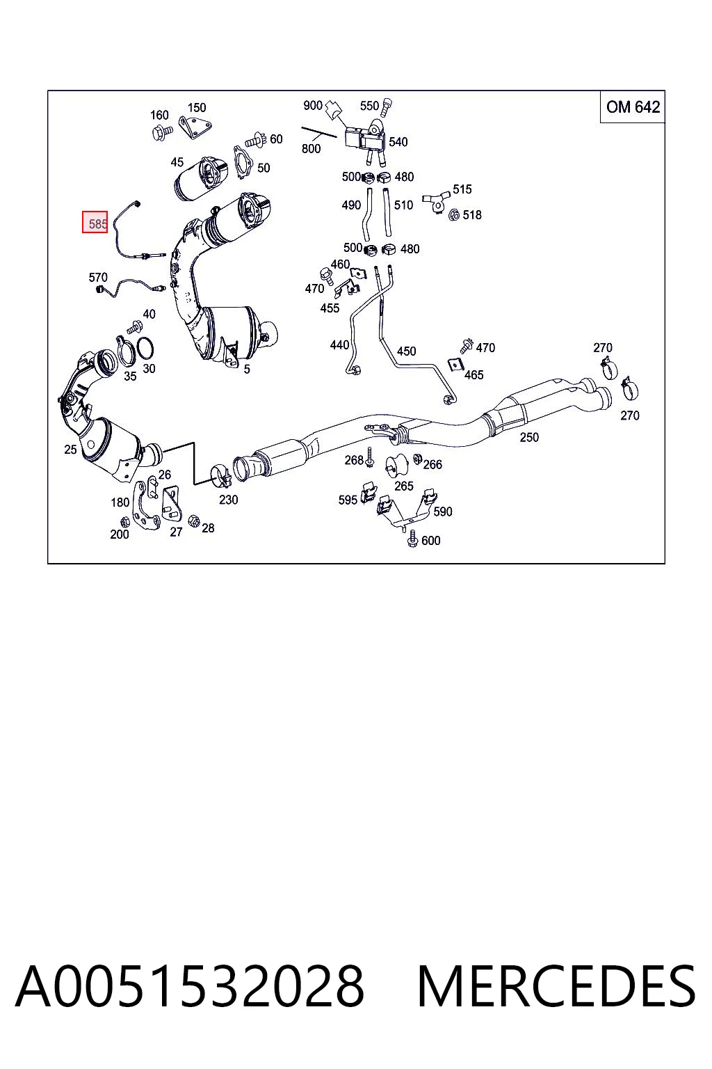A0051532028 Mercedes Czujnik temperatury spalin, przed katalizatorem