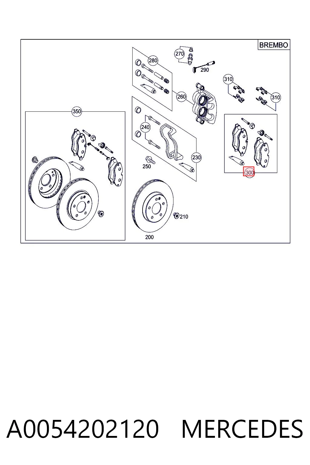A0054202120 Mercedes Klocki hamulcowe przednie tarczowe