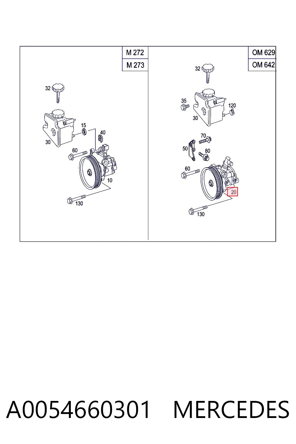 A0054660301 Mercedes Pompa wspomagania hydraulicznego kierownicy