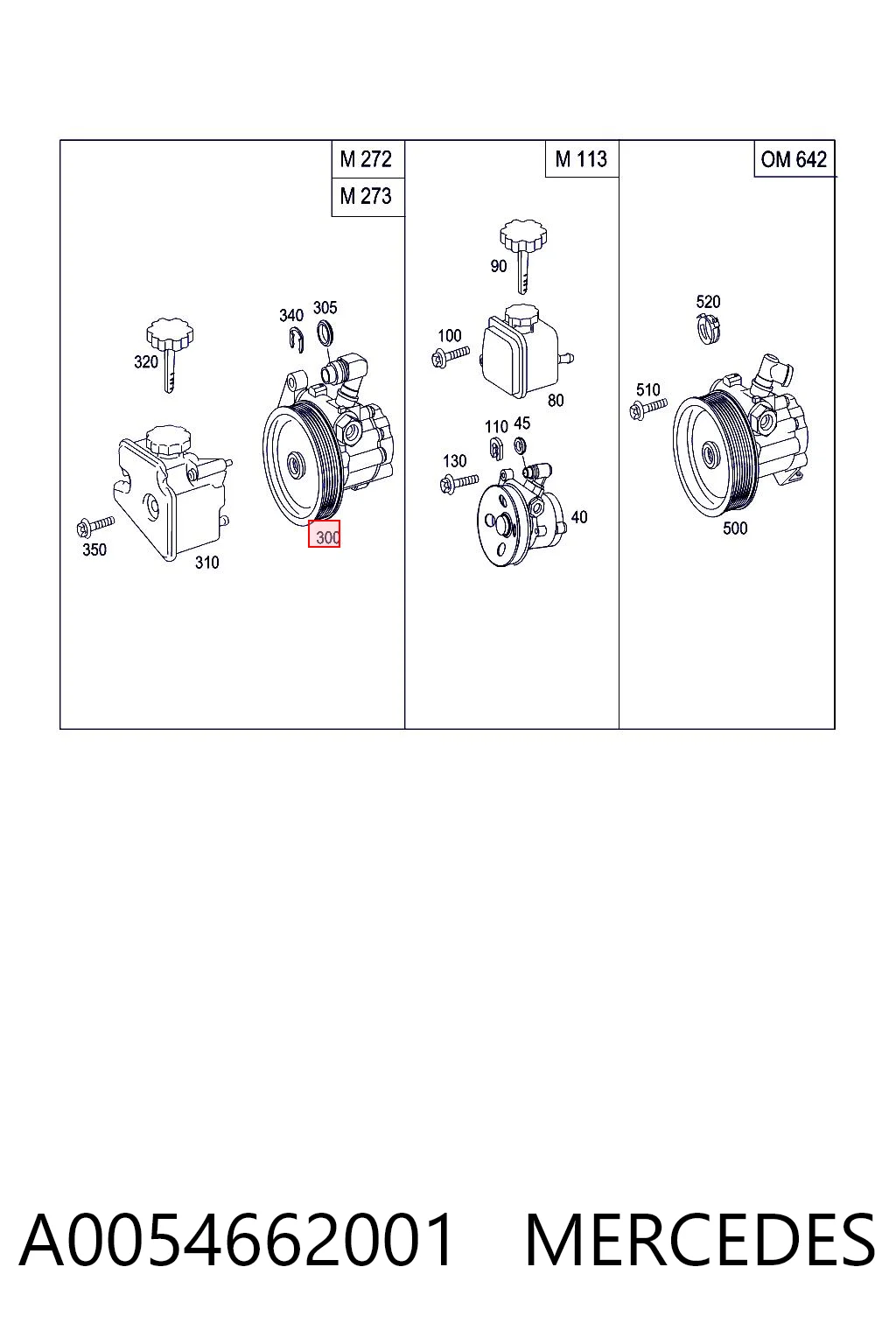 A0054662001 Mercedes Pompa wspomagania hydraulicznego kierownicy