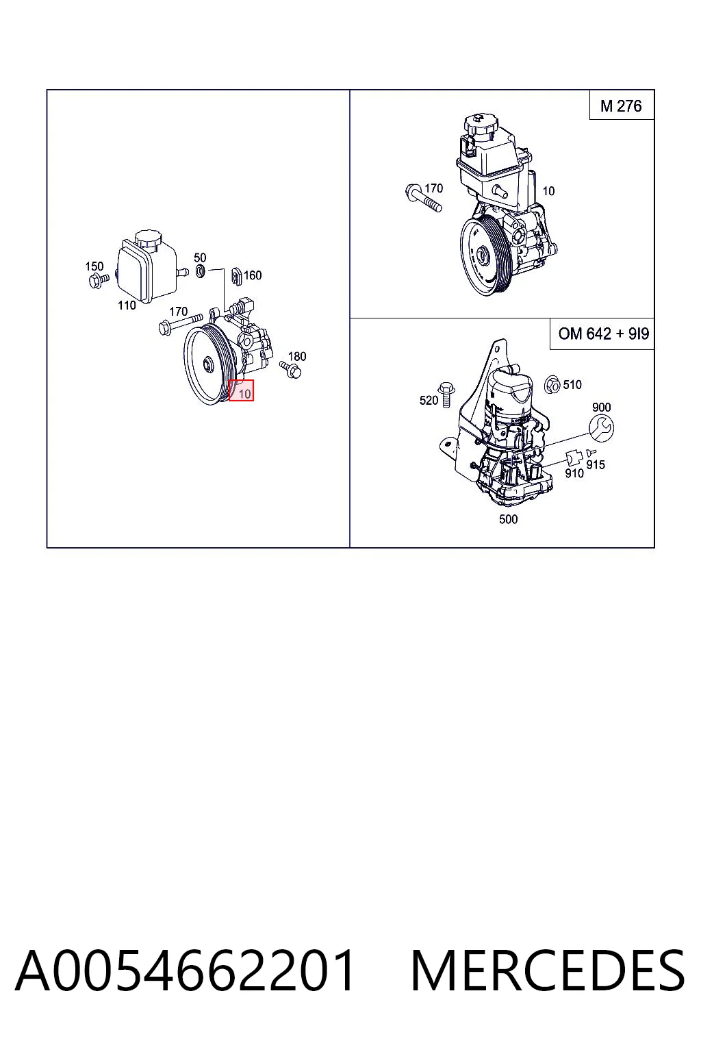 A0054662201 Mercedes Pompa wspomagania hydraulicznego kierownicy