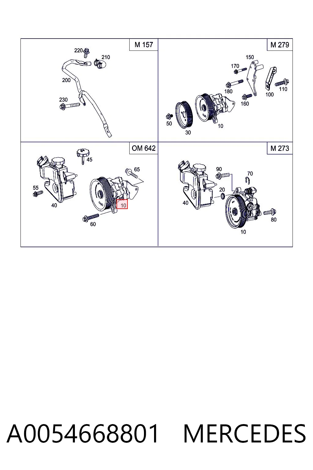 A0054668801 Mercedes Pompa wspomagania hydraulicznego kierownicy