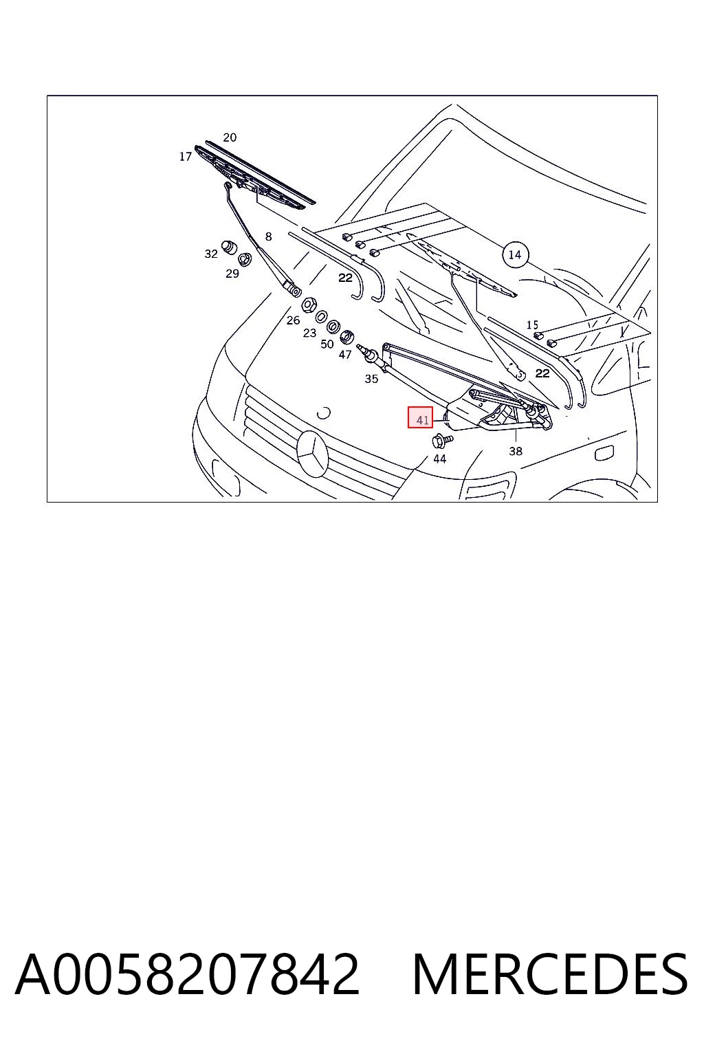 Silniczek wycieraczki szyby przedniej Mercedes Vito I awangarda (638) (1997 - 2003) cena, od 57,89 USD