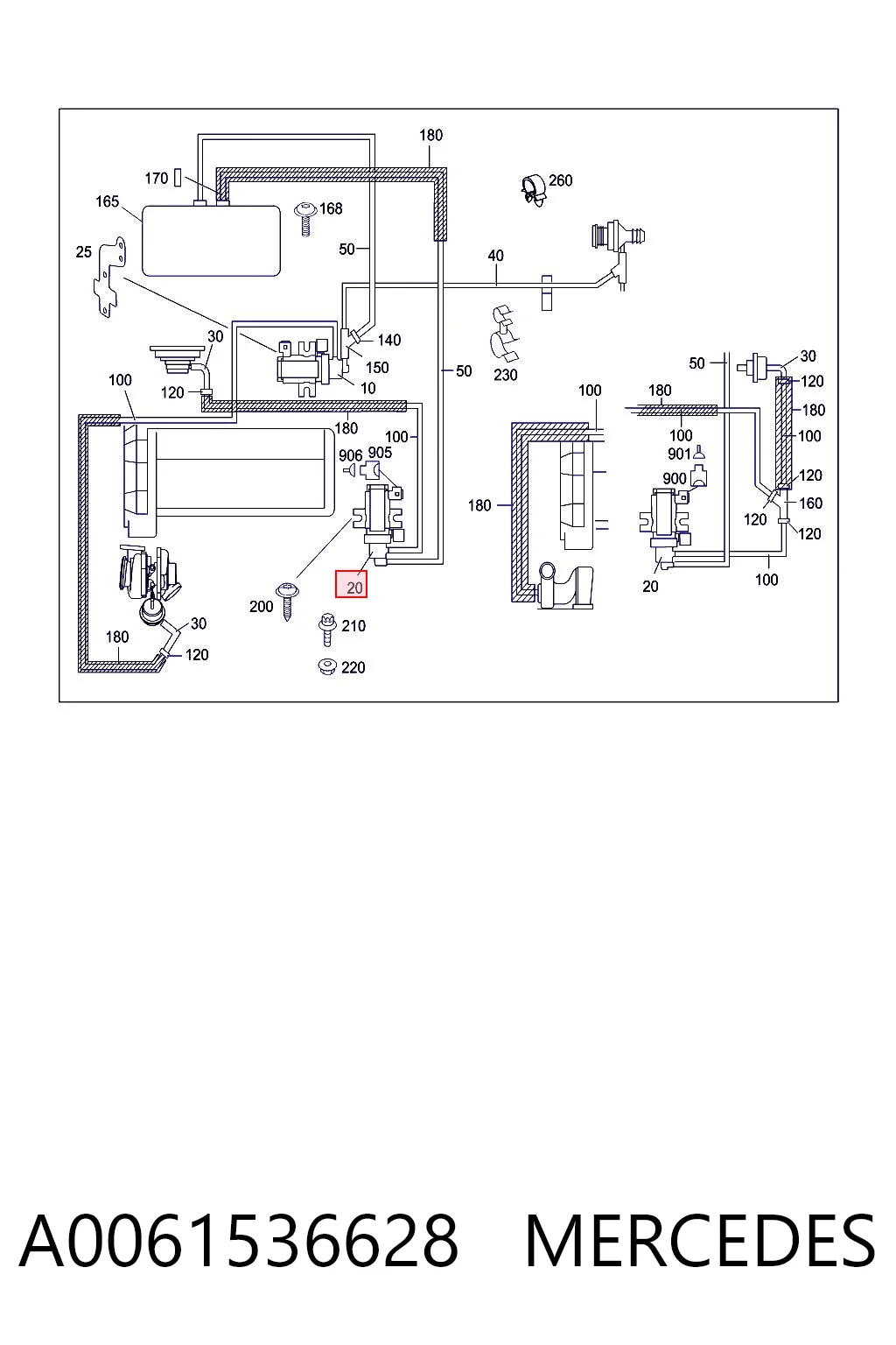 A0061536628 Mercedes Przetwornik ciśnienia (solenoid) doładowania