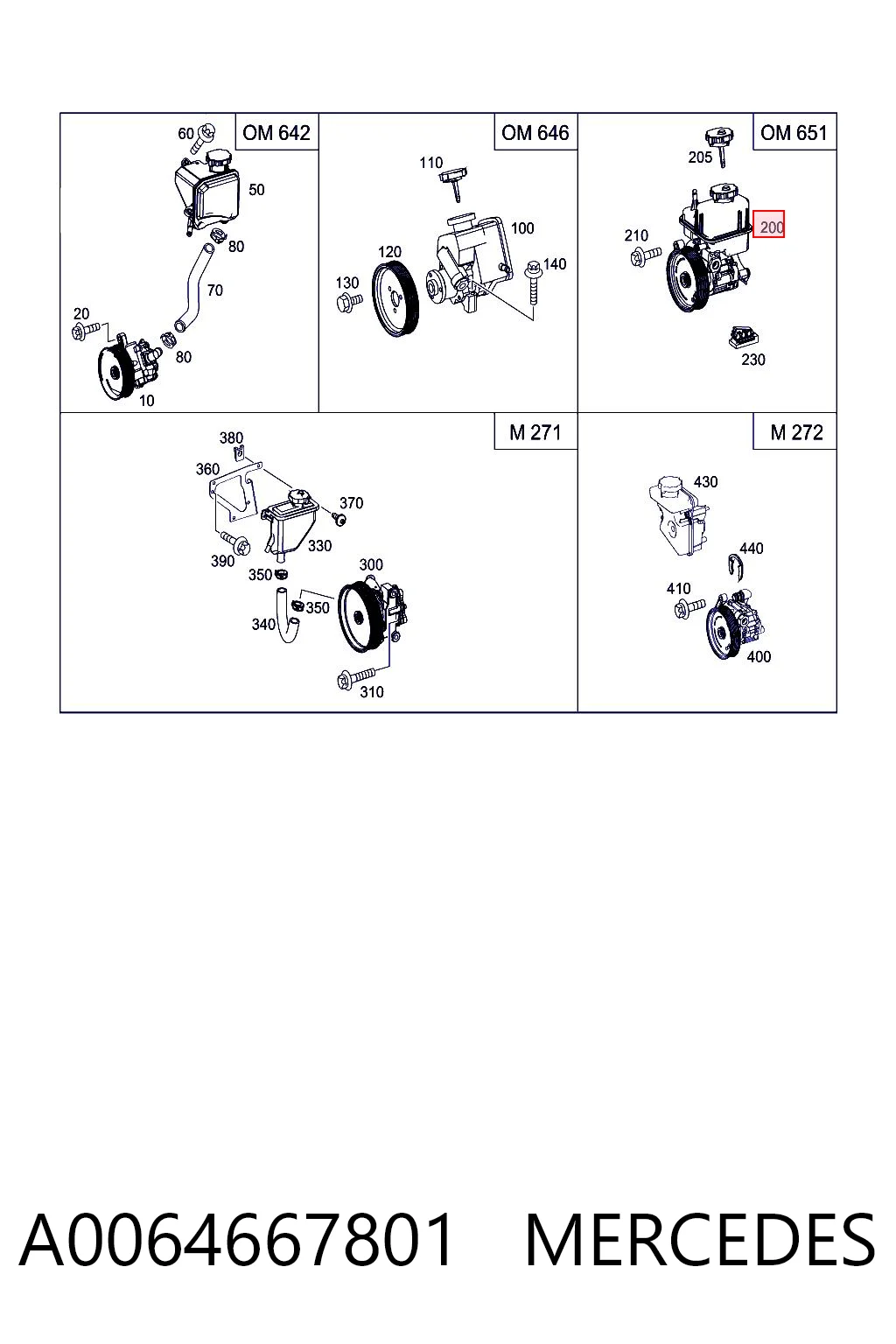 A0064667801 Mercedes Pompa wspomagania hydraulicznego kierownicy