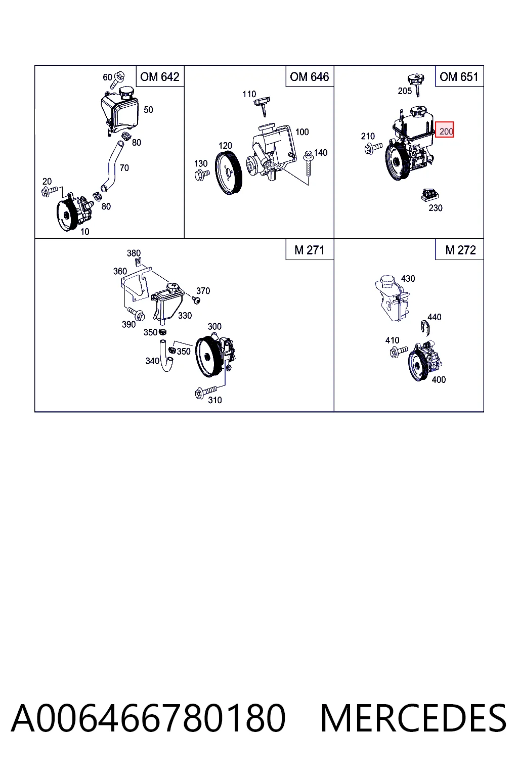 A006466780180 Mercedes Pompa wspomagania hydraulicznego kierownicy