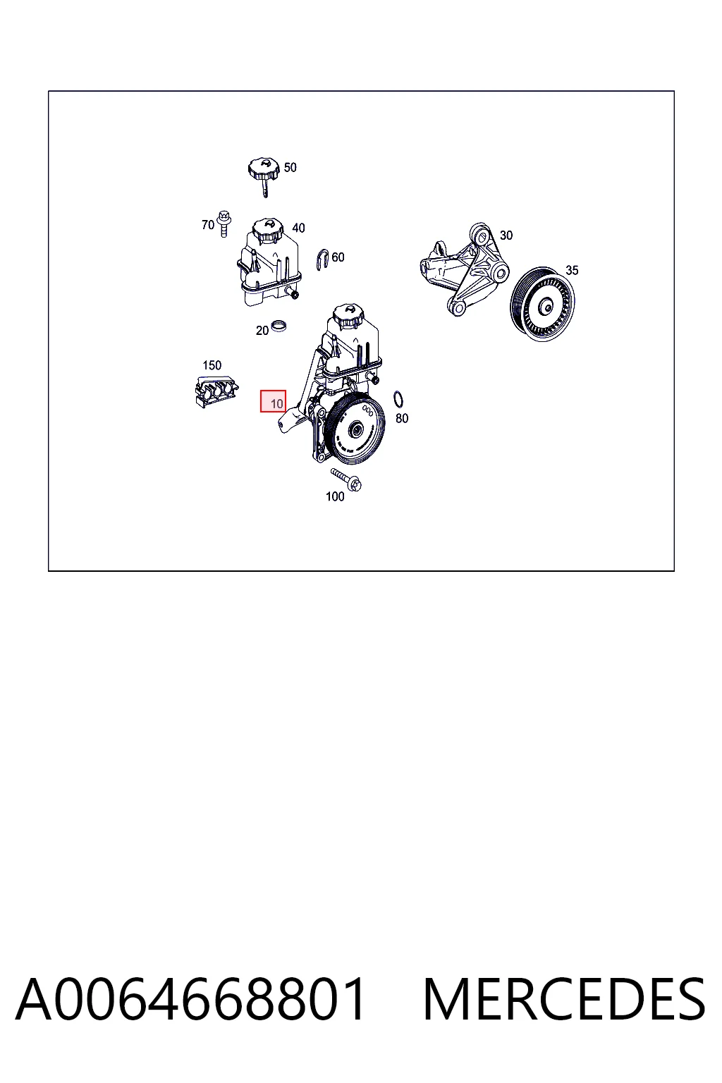 A0064668801 Mercedes Pompa wspomagania hydraulicznego kierownicy