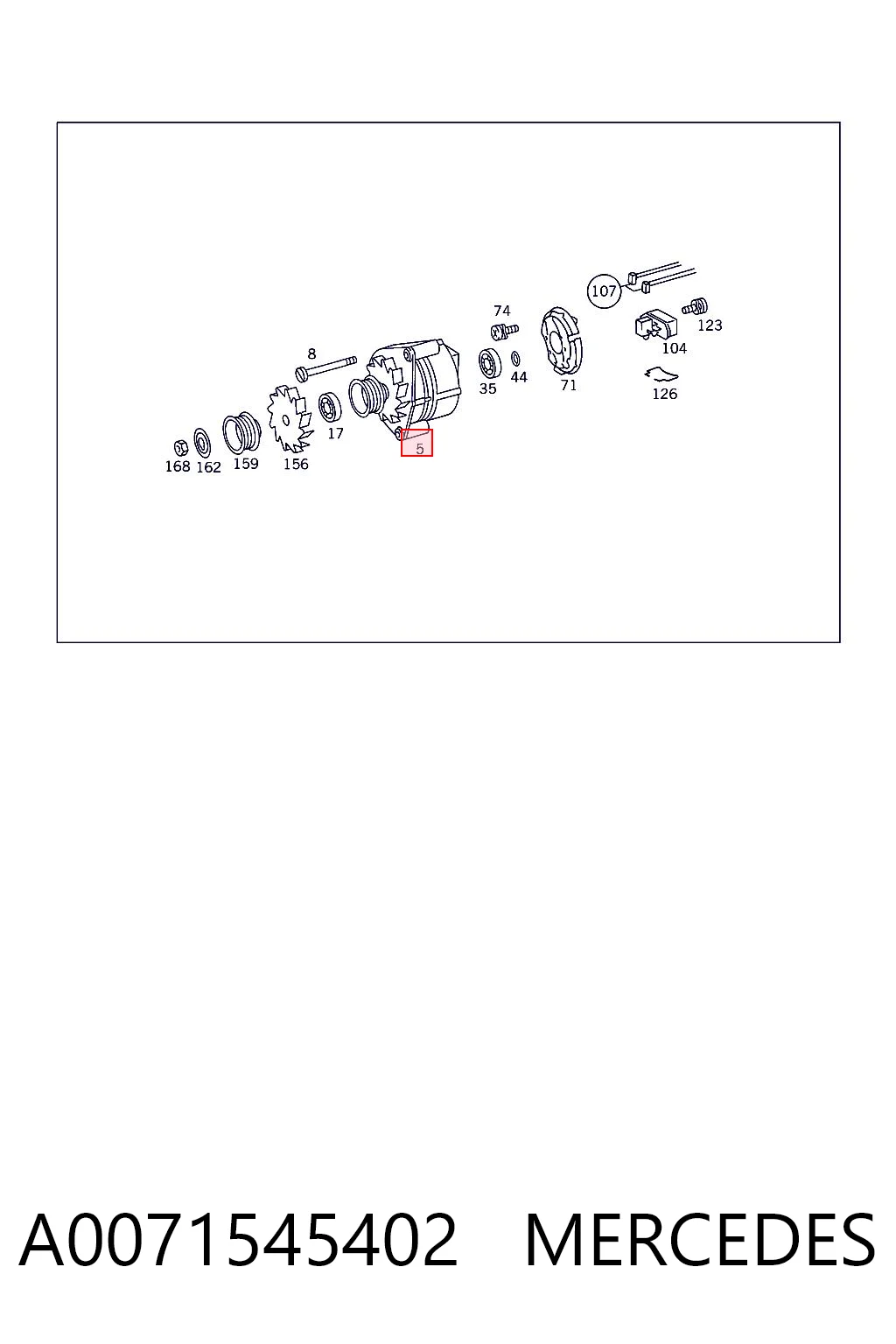 A0071545402 Mercedes Alternator
