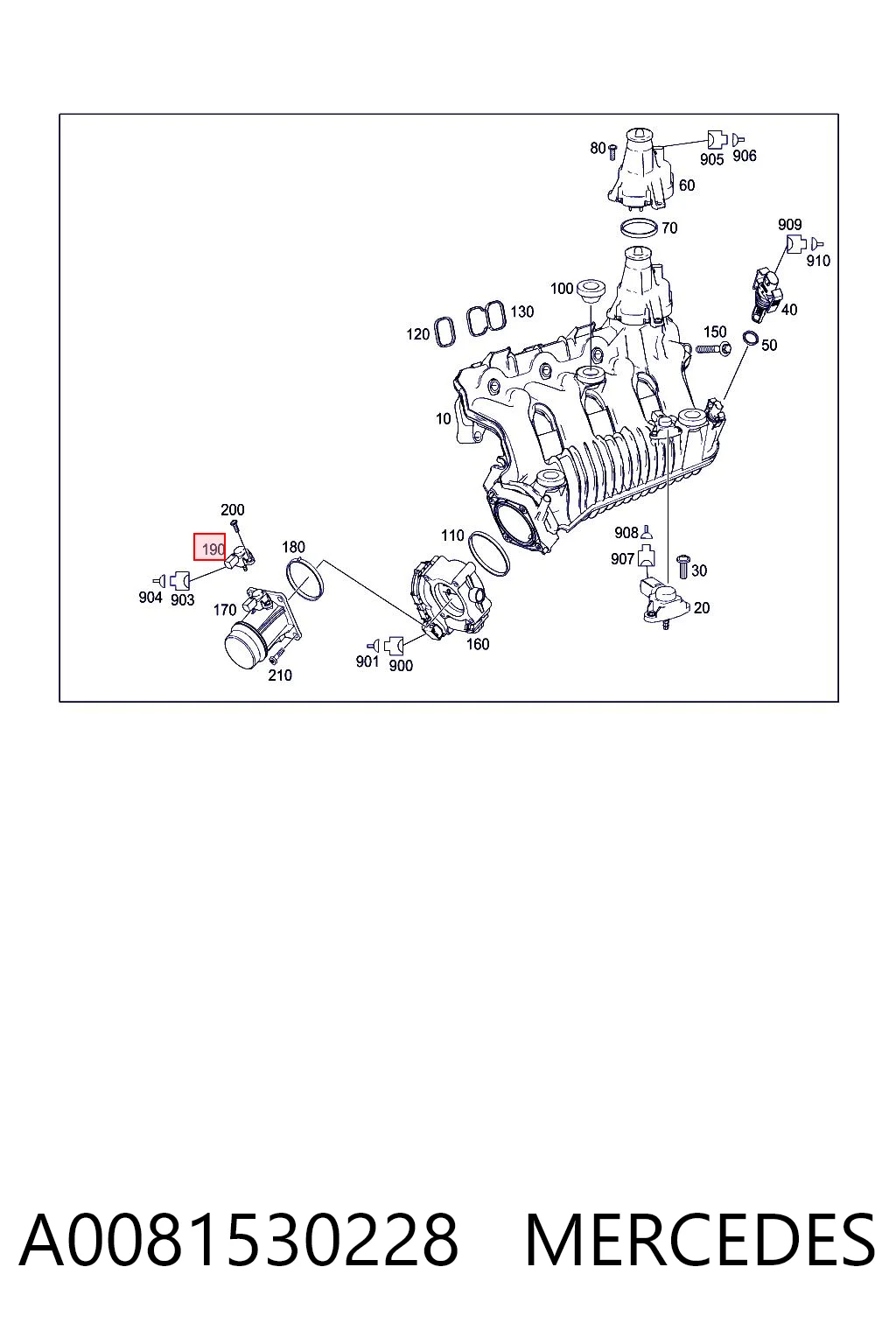 A0081530228 Mercedes Czujnik ciśnienia w kolektorze ssącym, MAP