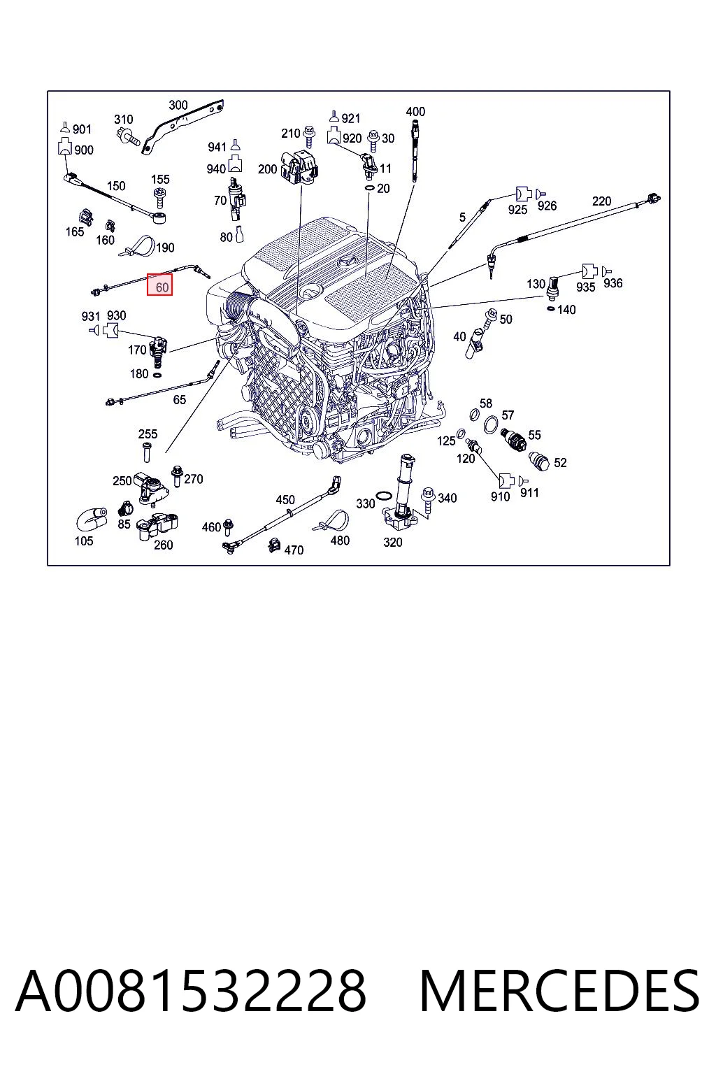 A0081532228 Mercedes Czujnik temperatury spalin, przed turbiną